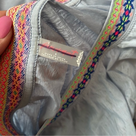 Free People Movement Sun Blissed Long Sleeve Cropped Top Balloon Sleeves Sz S - Picture 9 of 9